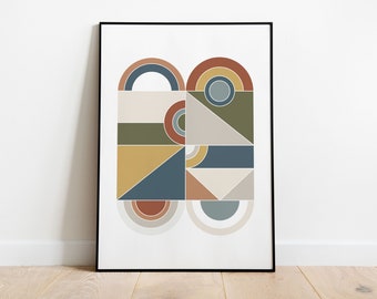 Mid-Century Modern Art for Interior Decorators, Geometric Collage, Modern Simple Shape Art, PRINTABLE, Instant Digital DOWNLOAD