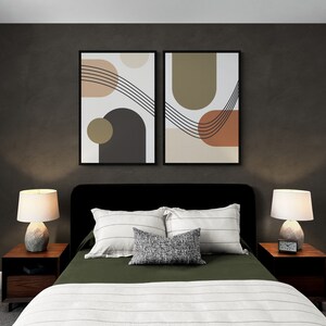 Abstract No.11 : Set of 2 - Abstract Geometric Art, Modern Wall Art, Simple Shape Art, Bedroom Decor, Digital DOWNLOAD