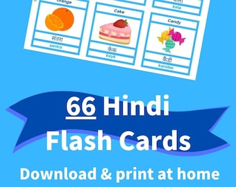 Printable HINDI (varnamala) Flashcards [PDF] - 66 First Words for Beginners, Toddlers, and Adults - Learn Hindi Vocabulary - With Pictures