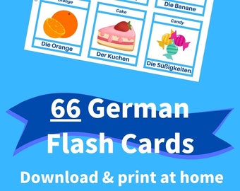 Printable GERMAN Flashcards [PDF] - 66 First Words for Beginners, Toddlers, and Adults - Learn German Vocabulary - With Pictures