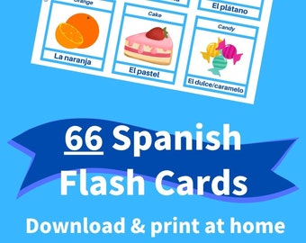 Flashcards de ESPANHOL para impressão [PDF] - 66 primeiras palavras para iniciantes, crianças e adultos - Aprenda o vocabulário de espanhol - com imagens