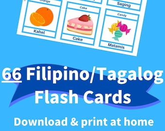 Printable FILIPINO/TAGALOG Flashcards [PDF] - 66 First Words for Beginners, Toddlers, and Adults - Learn Filipino Vocabulary - With Pictures