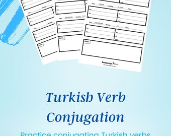 Turkish Verb Conjugation Practice PDF Download! - Practice conjugating 30 of the most used Turkish verbs - Plus verb conjugation template