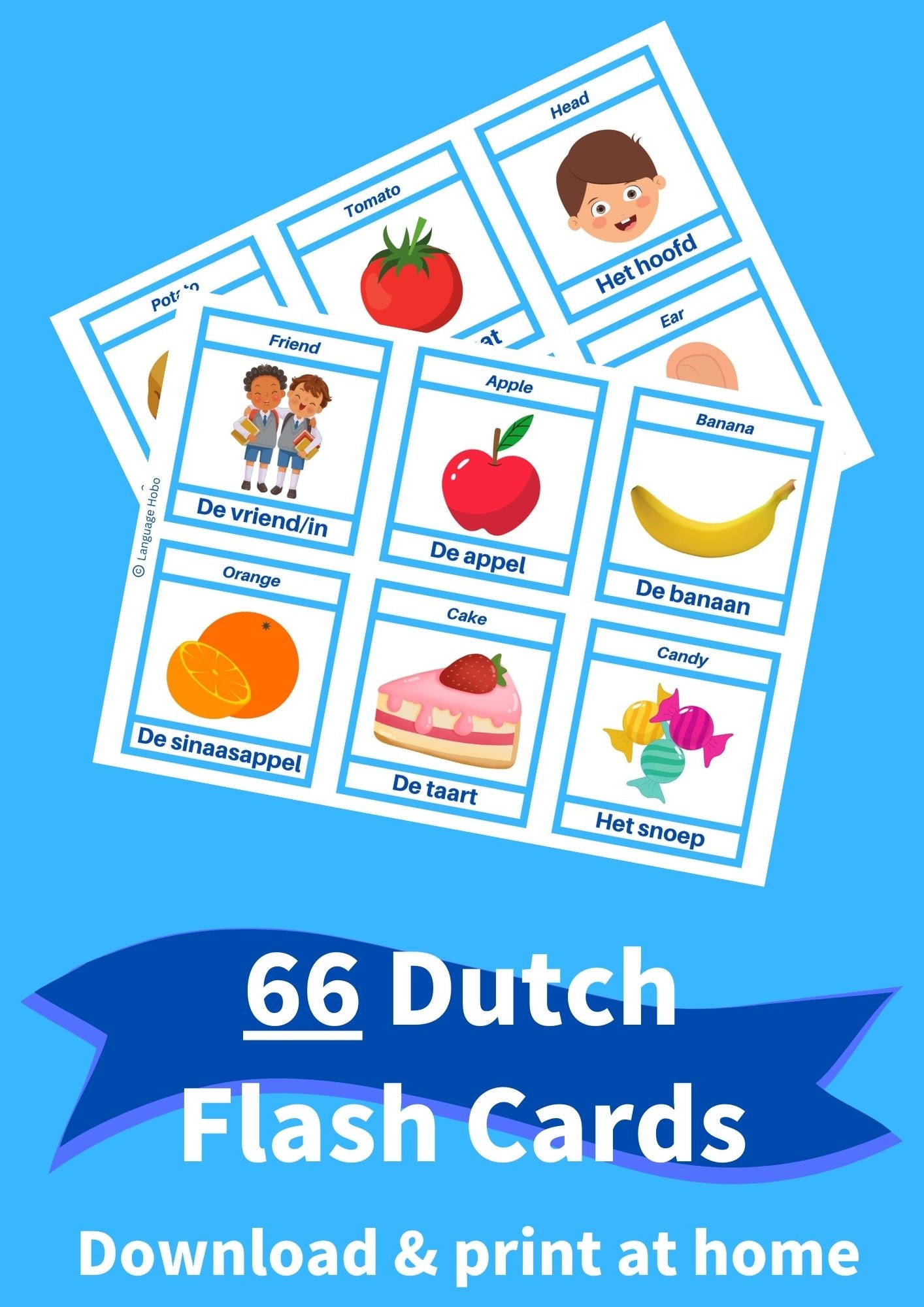 Printable DUTCH Flashcards PDF DOWNLOAD 66 First Words for Etsy
