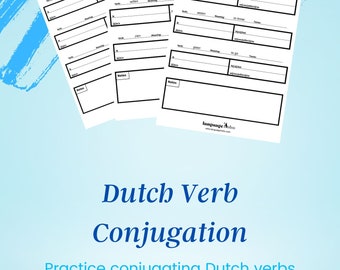 Dutch Verb Conjugation Practice PDF Download! - Practice conjugating 30 of the most used Dutch verbs - Plus verb conjugation template