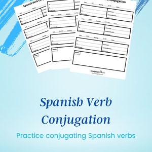 Spanish Verb Conjugation Practice PDF Download! - Practice conjugating 30 of the most used Spanish verbs - Plus verb conjugation template