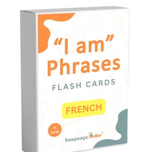 Expressions « Je suis » en français : 21 cartes flash - Commencez à parler français en quelques minutes ! - Cartes physiques A6 en boîte - Papier cartonné mat 300 g/m²