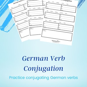 German Verb Conjugation Practice PDF Download! - Practice conjugating 30 of the most used German verbs - Plus verb conjugation template