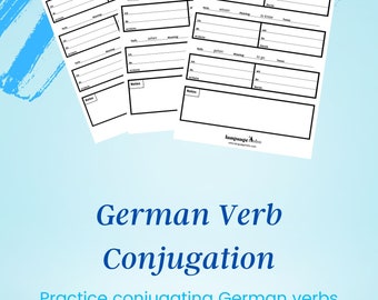 German Verb Conjugation Practice PDF Download! - Practice conjugating 30 of the most used German verbs - Plus verb conjugation template