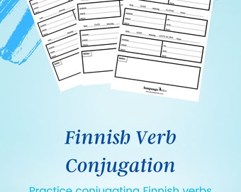 Finnish Verb Conjugation Practice PDF Download! - Practice conjugating 30 of the most used Finnish verbs - Plus verb conjugation template