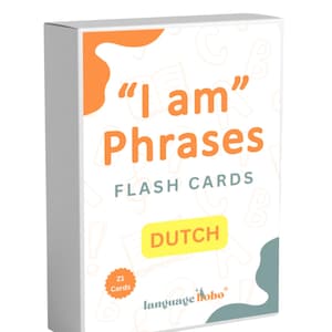 Phrases « Je suis » EN NÉERLANDAIS : 21 cartes flash - Commencez à parler néerlandais en quelques minutes ! - Cartes physiques A6 en boîte - Papier cartonné mat 300 g/m²