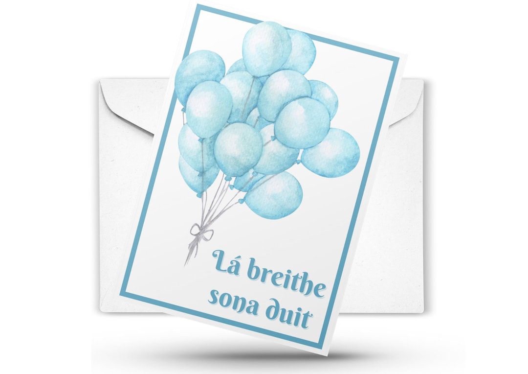 La Breithe Sona Duit Irish Language Birthday Card Say Happy Birthday in Irish Gaelic Etsy