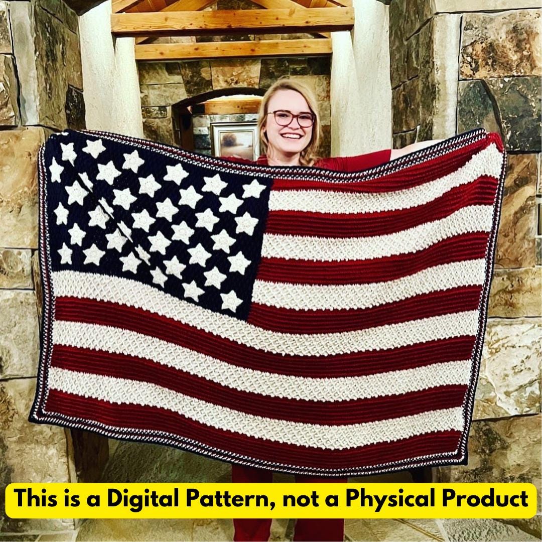 アメリカ国旗ブランケット - テクスチャ - かぎ針編み/編みぐるみ