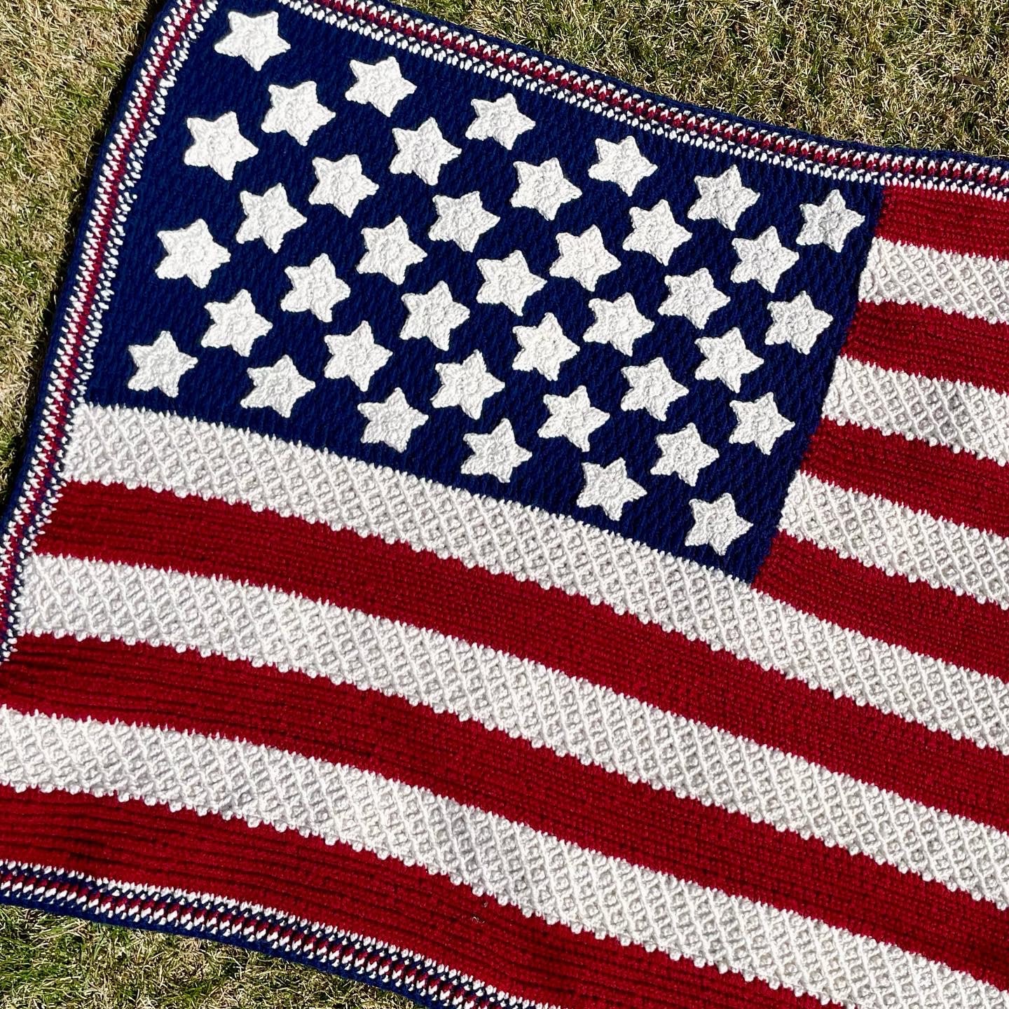 アメリカ国旗ブランケット - テクスチャ - かぎ針編み/編みぐるみ