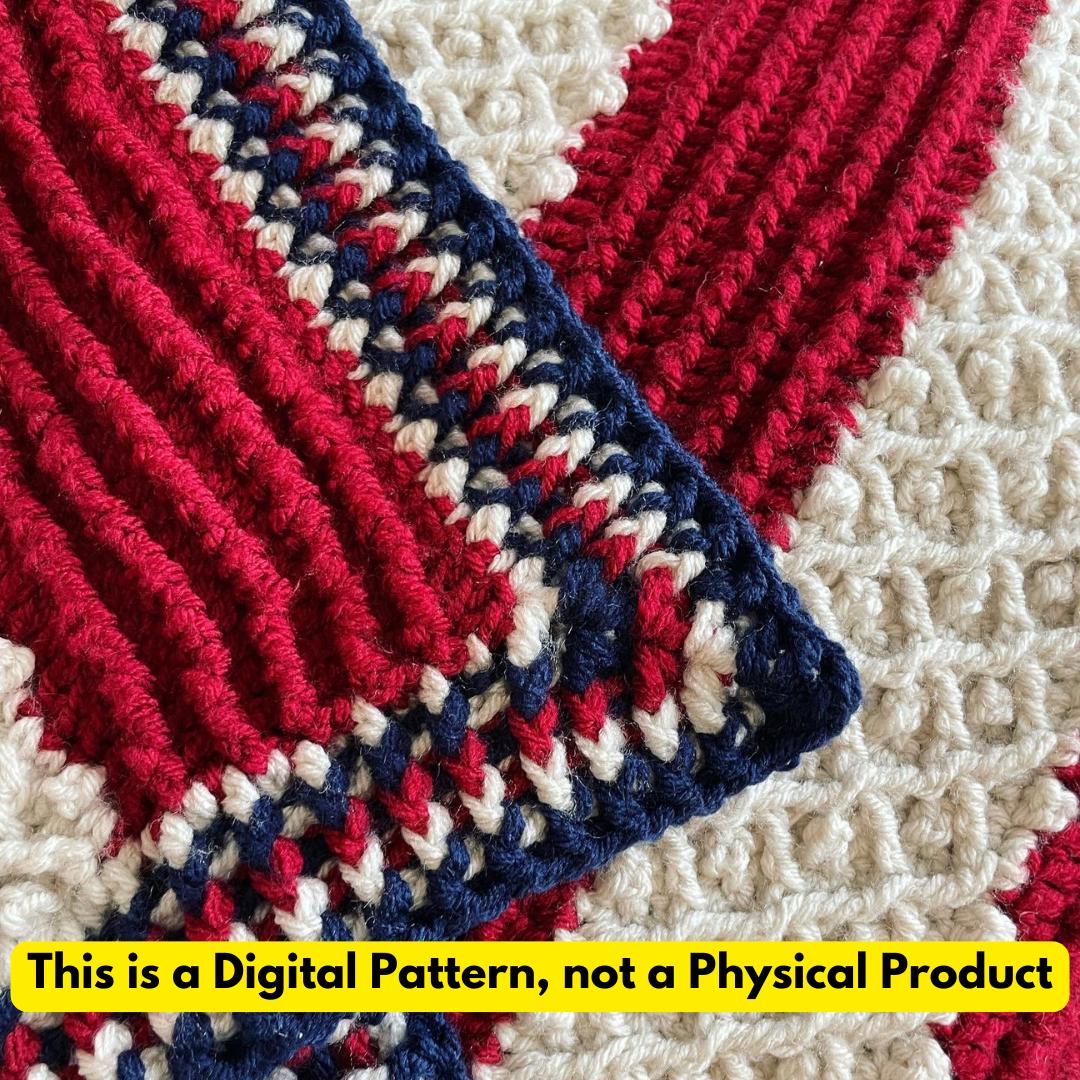 アメリカ国旗ブランケット - テクスチャ - かぎ針編み/編みぐるみ