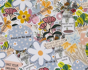 PICK YOUR STICKERS | Sticker Pack | Motivational Stickers | Flower Sticker Bundle | Positive stickers gift ideas |