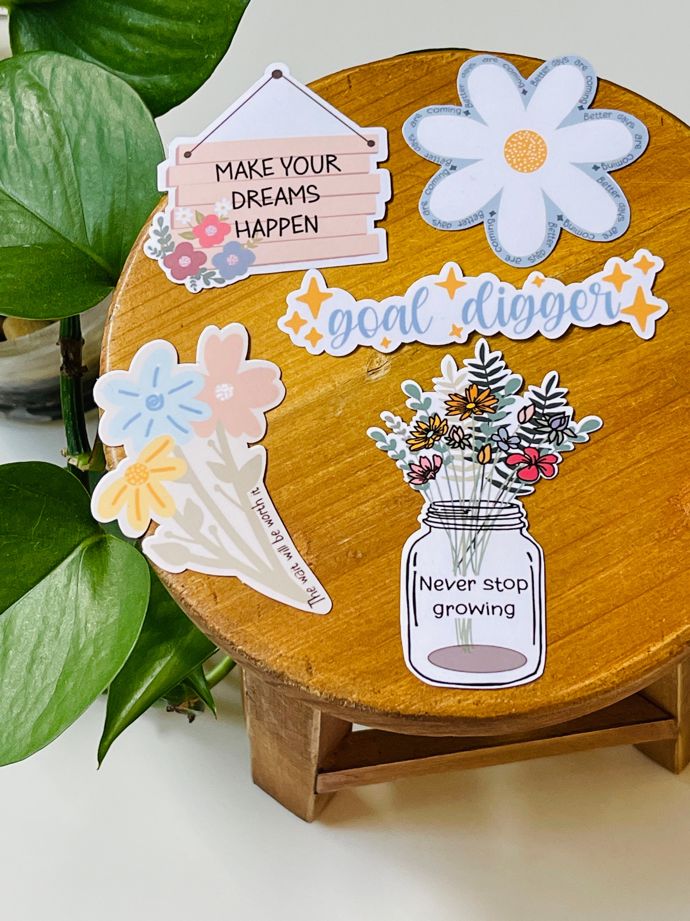 PICK YOUR STICKERS | Sticker Pack | Motivational Stickers | Flower ...