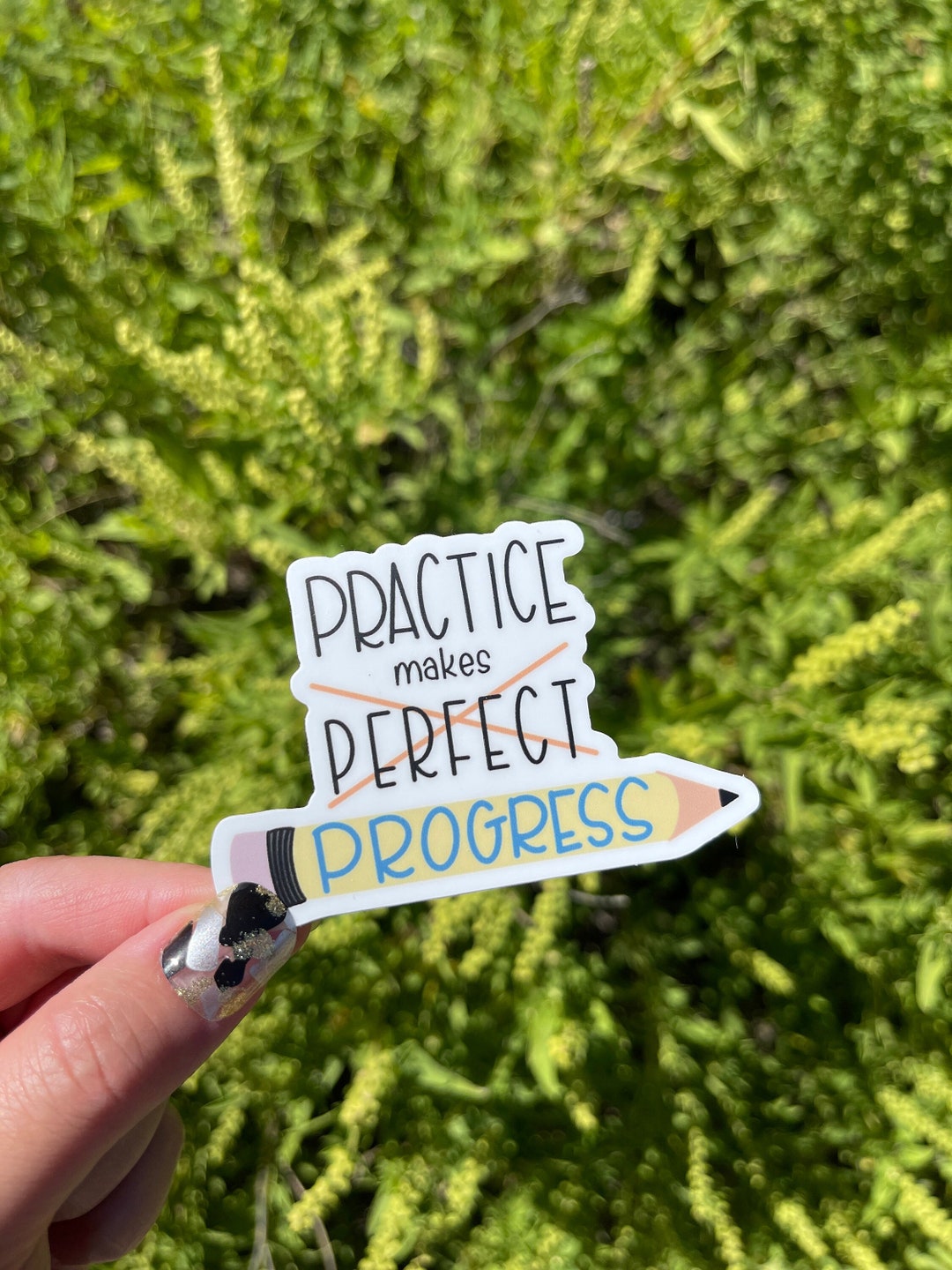 Practice Makes Progress Sticker | Waterproof Sticker, Vinyl Sticker ...