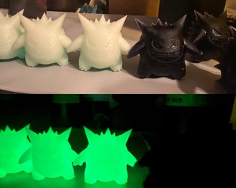 3d printed Gengar in smoky black or glow in the dark