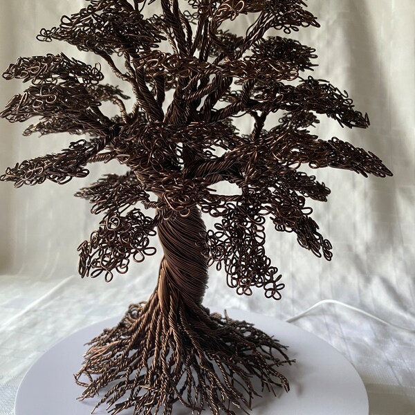 Twisted wire tree sculpture ,wire work, wire bonsai sculpture,wire sculpture,wire tree art,jewellery wire tree,wire bonsai,twisted wire art