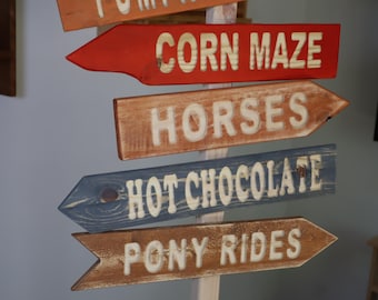 DIY Directional Location Arrow 12 Sign Set: Rustic Wedding, Garden, Tiki Bar, Graduation, Fair, Business Event