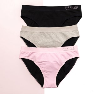 Frilux Period Underwear for Women - 4 Layer Leak Proof Underwear for Women & Teens - Organic Cotton Menstrual Panties