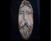Hand Sculpted OOAK Bearded Face Art, Home Decor Art, Italian Clay, Painted Decorative Art Sculpture, Indoor or Outdoor Art, Handmade in USA