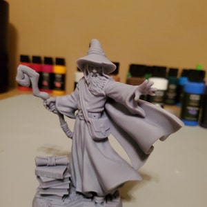 dnd wizard Amlund Maegon Wizard Fantasy Miniatures 28mm 32mm 32mm miniature Dnd Rpg dnd minis image 3