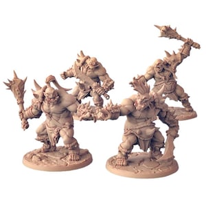 Tabletop Miniaturen |TYL| Oger Marauders Graue unbemalte Miniatur Fantasy Miniaturen für War Gaming, RPG 75 mm - Scale Figuren, Tabletop V2