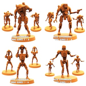 TYL FKMSA Failed Experimental Battle Droid Unpainted Miniature for War Gaming || (32mm)