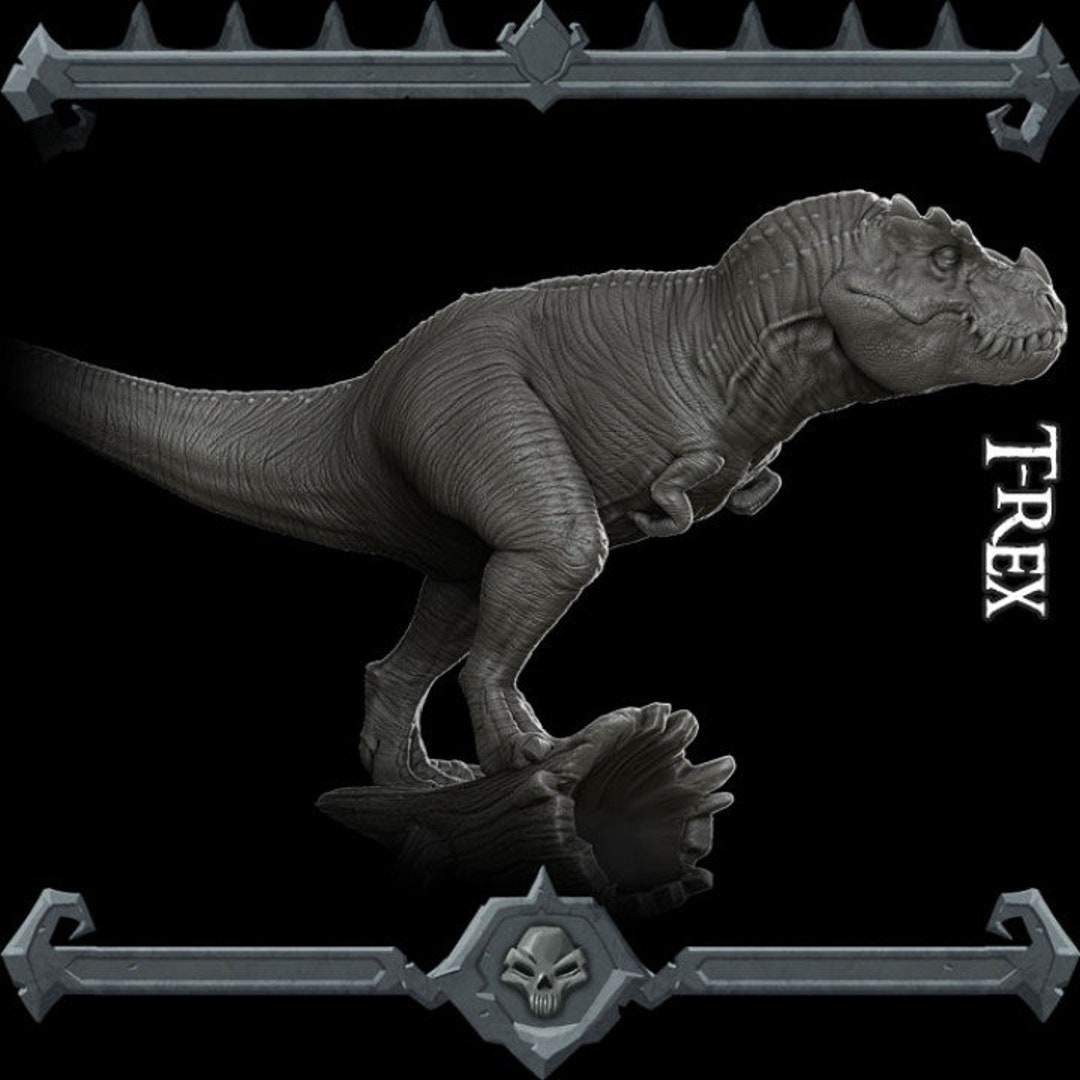3d Miniatures Tyrannosaurus Rex Fantasy Miniatures 28mm 32mm War Gaming ...