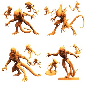 TYL Gigerian Royal Brood Krieger Unbemalte Miniatur für War Gaming || Durchmesser 50mm
