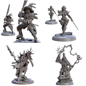 TYL Tabletop Miniatures 5 Unpainted Miniature for War Gaming || (32mm)