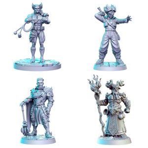 dnd miniatures |TYL| DND 56 Gray Unpainted Miniature Fantasy Miniatures for War Gaming, RPG 32MM Scale Figures, Detailed Tabletop V2
