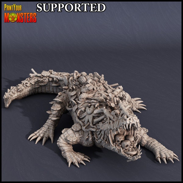 SWAMP CROCODILE |  Fantasy Miniatures 28mm 32mm | War Gaming | Dnd | Rpg | Tabletop boardgames