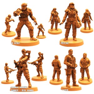 TYL Human Colonial Marine Team Unpainted Miniature for War Gaming || (32mm)