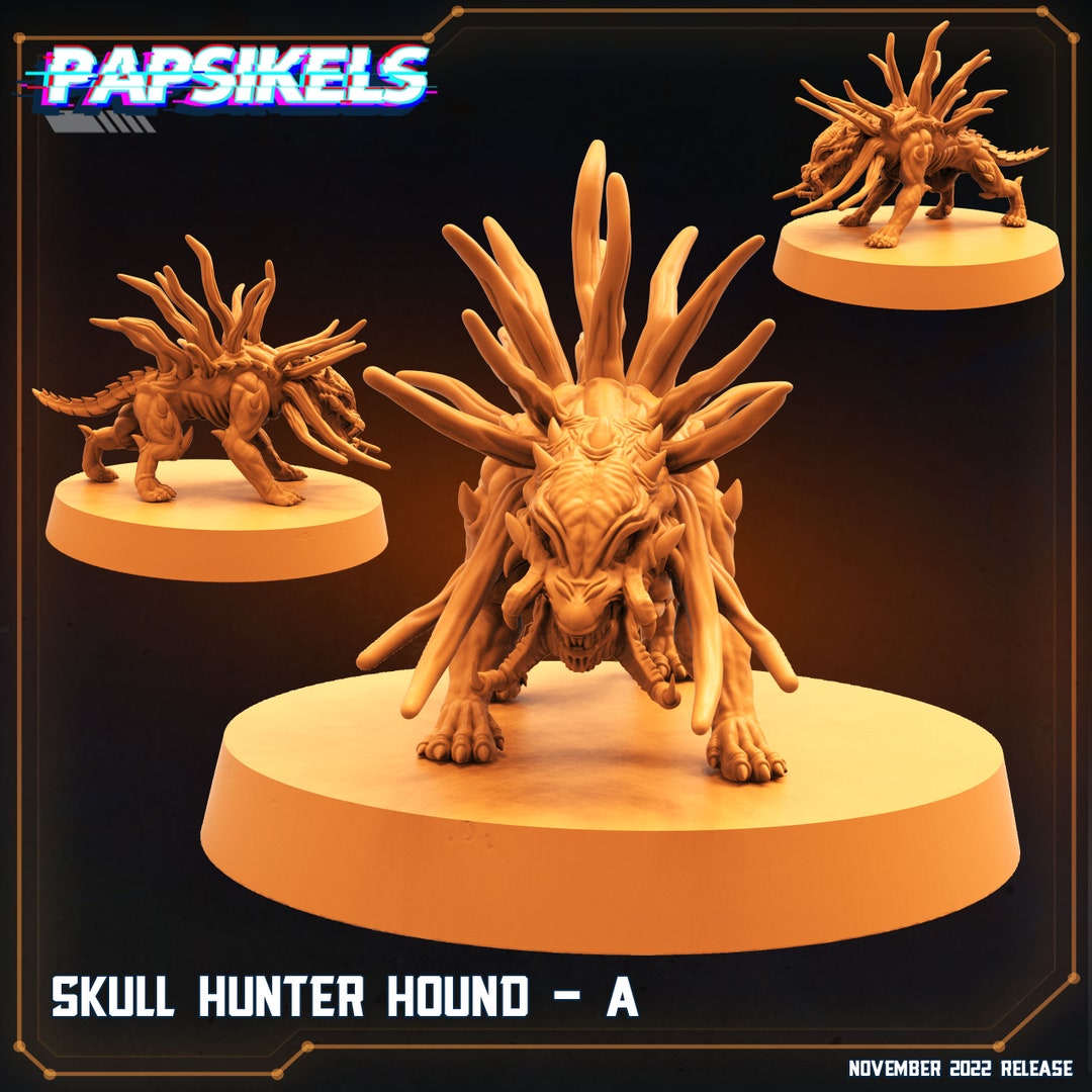 SKULL_HUNTER_HOUNDS_SET_1 Fantasy Miniatures 28mm 32mm War Gaming Dnd ...