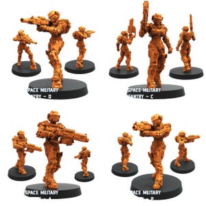 TYL Human Offence Force Armored Troopers Unpainted Miniature for War Gaming || (32mm)