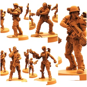 TYL Human Colonial Marines Unpainted Miniature for War Gaming || (32mm)