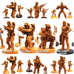 TYL Human Colonia Marines Unpainted Miniature for War Gaming || (32mm)