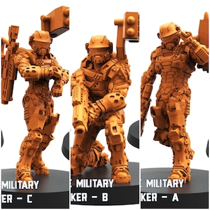 TYL Human Space Military Armored Nukers Unpainted Miniature for War Gaming || (32mm)