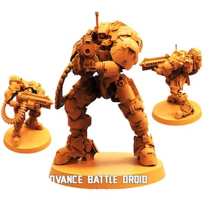 TYL FKMSA Advance Battle Droid Armored Heavyarms Unpainted Miniature for War Gaming || (32mm)