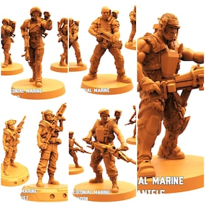 TYL Human Colonial Marine 2 Unpainted Miniature for War Gaming || (32mm)