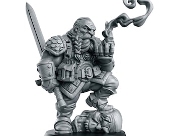 Nain Dnd Garaldir - Nain sorceleur - Elfe - | Figurines fantaisie 28 mm 32 mm | mini fantaisie | MDN | Jeu de rôle | Impression 3D