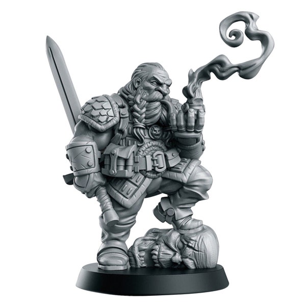 Nain Dnd Garaldir - Nain sorceleur - Elfe - | Figurines fantaisie 28 mm 32 mm | mini fantaisie | MDN | Jeu de rôle | Impression 3D