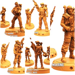 TYL Human Space Marines Unpainted Miniature for War Gaming || (32mm)