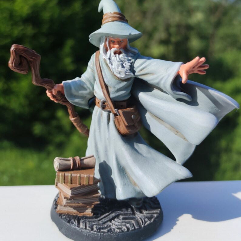 dnd wizard Amlund Maegon Wizard Fantasy Miniatures 28mm 32mm 32mm miniature Dnd Rpg dnd minis image 2