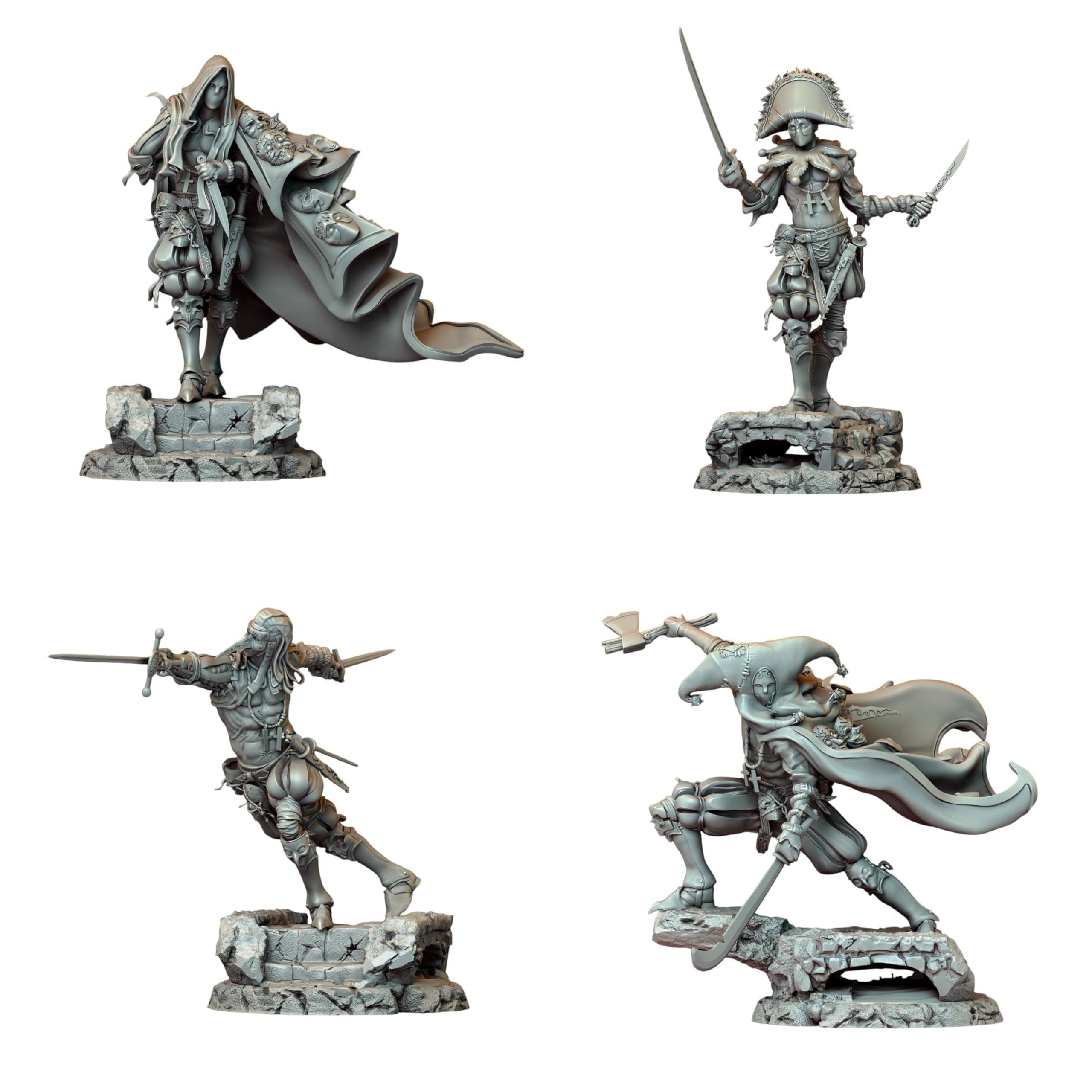 TYL Ruffian Harlequin Unpainted Miniature for War Gaming || (32mm) - Etsy