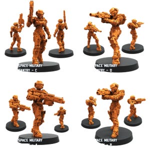 TYL Human Space Military Heavy Infantry Unpainted Miniature for War Gaming || (32mm)