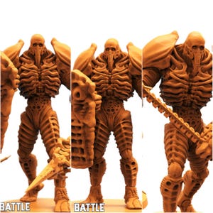 TYL The Omega Battle Knight Armor Golem Unpainted Miniature for War Gaming || (50mm)